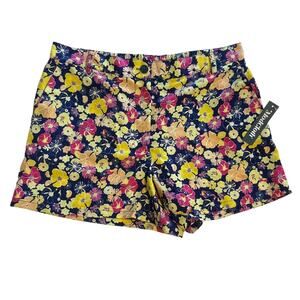 Modcloth NEW "The Spring of Things" Shorts Womens XL Navy Floral High Waist